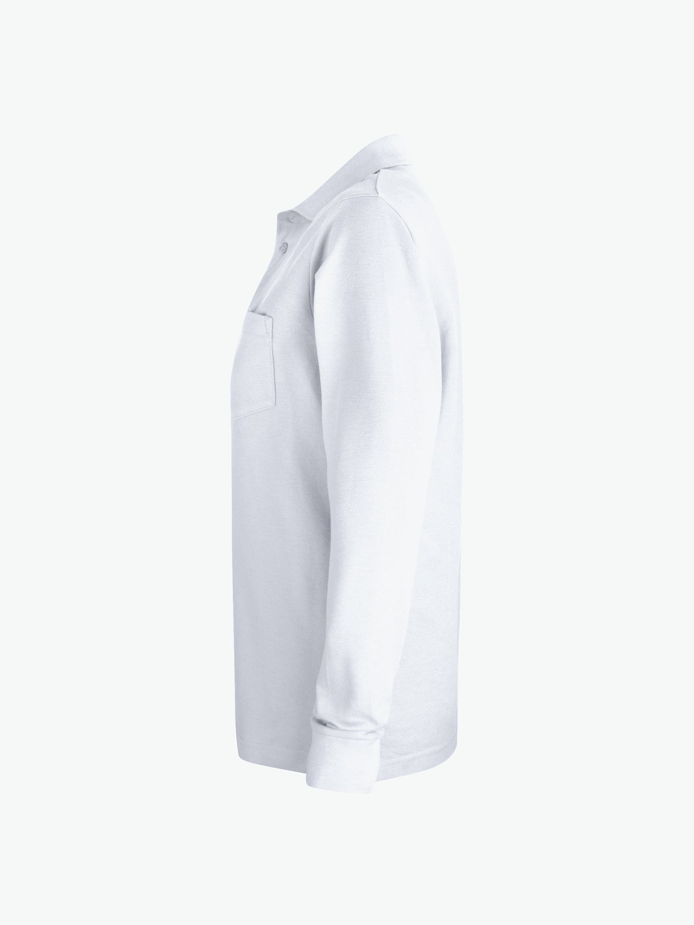 Clique Basic Polo L/S Pocket - Wit Polo Clique