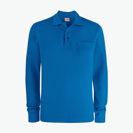 Clique Basic Polo L/S Pocket - Kobalt Polo Clique XS
