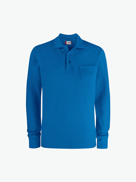 Clique Basic Polo L/S Pocket - Kobalt Polo Clique XS