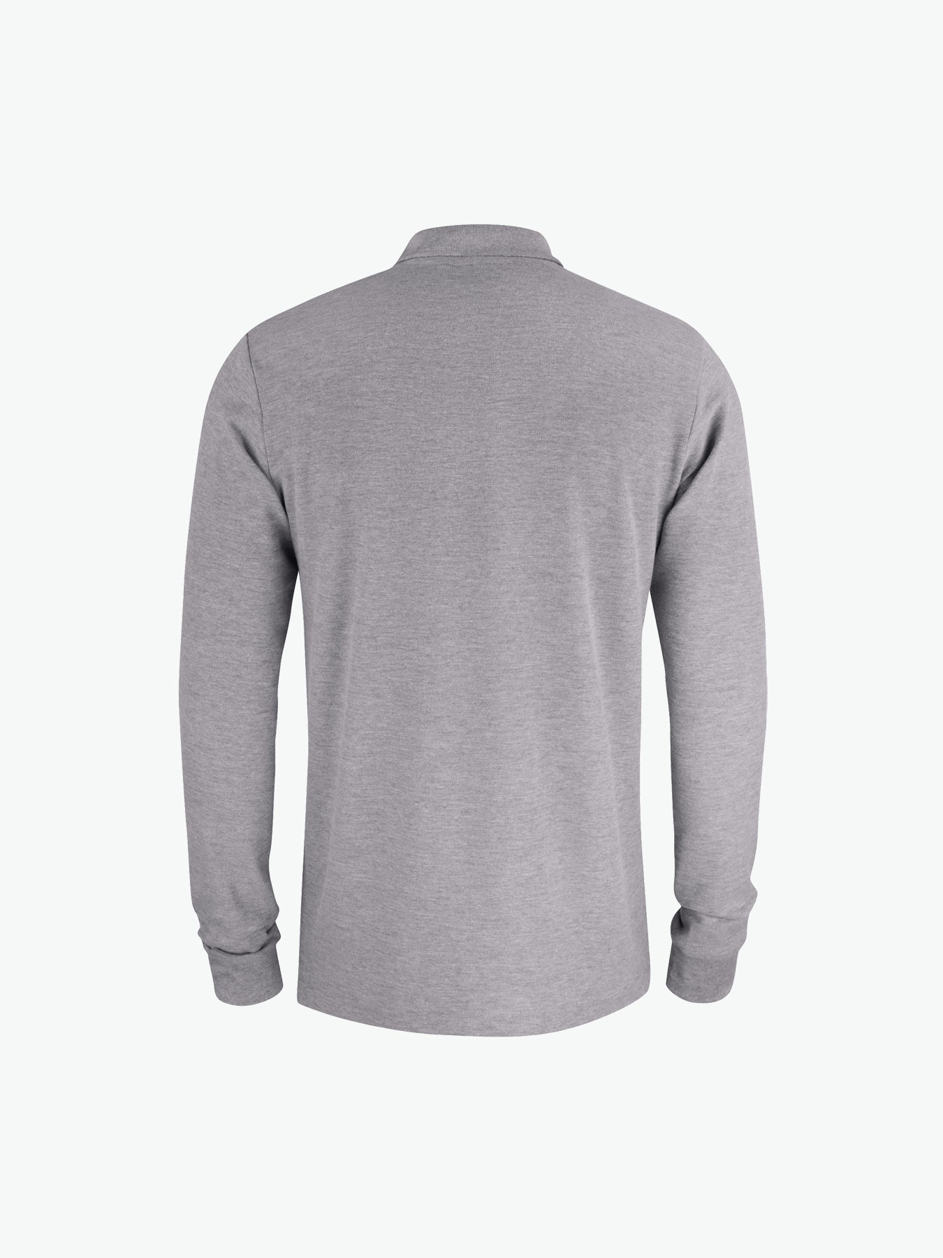 Clique Basic Polo L/S Pocket - Grijsmelange Polo Clique