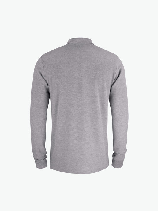 Clique Basic Polo L/S Pocket - Grijsmelange Polo Clique