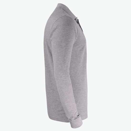 Clique Basic Polo L/S Pocket - Grijsmelange Polo Clique