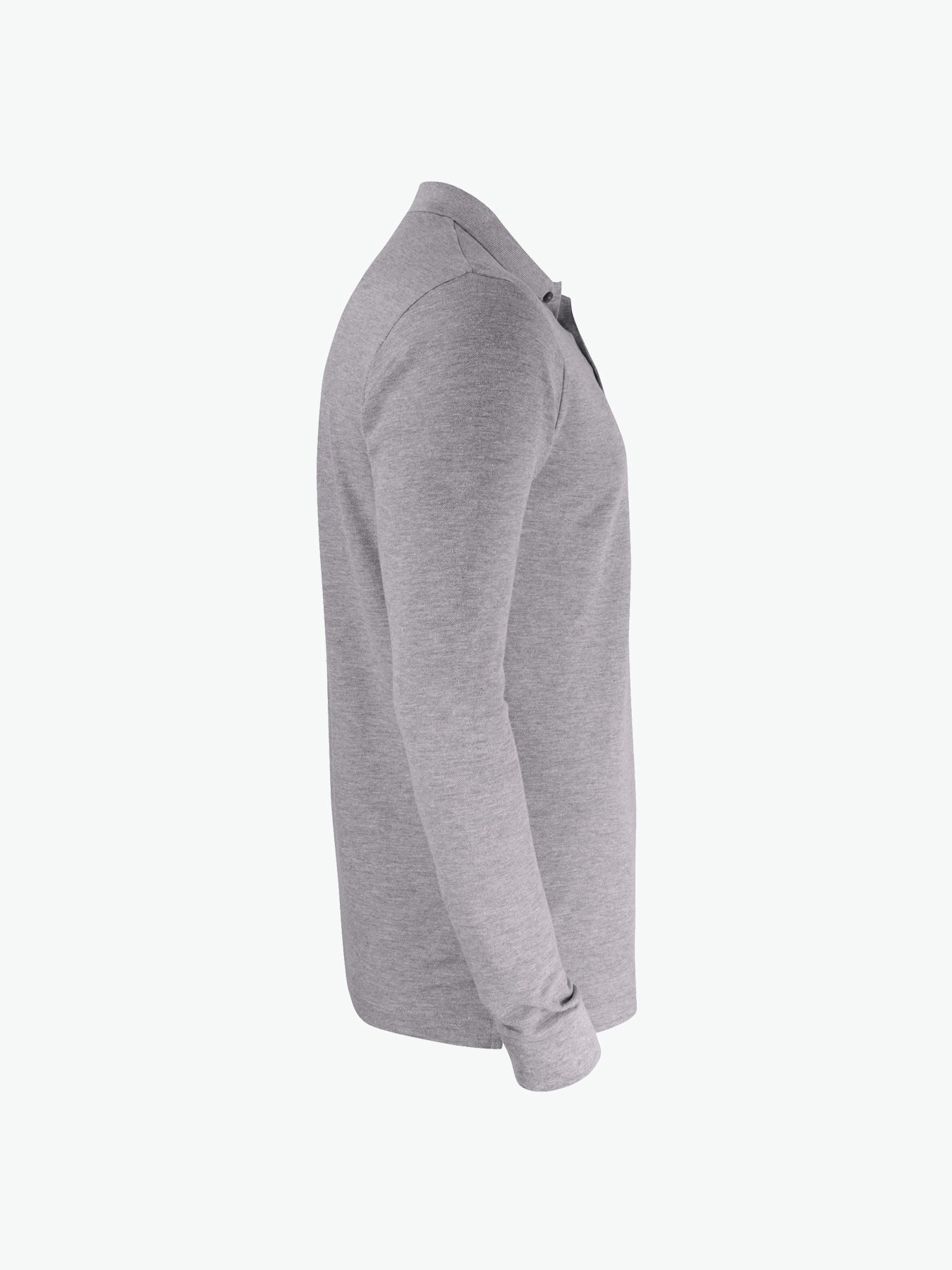Clique Basic Polo L/S Pocket - Grijsmelange Polo Clique