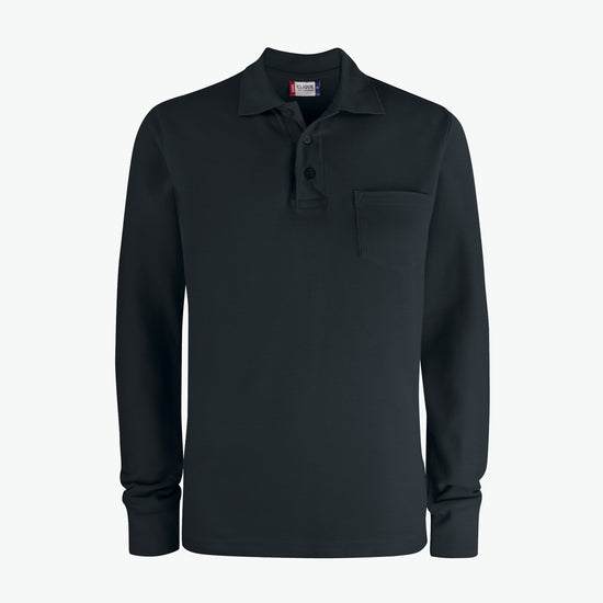 Clique Basic Polo L/S Pocket - Zwart Polo Clique XS