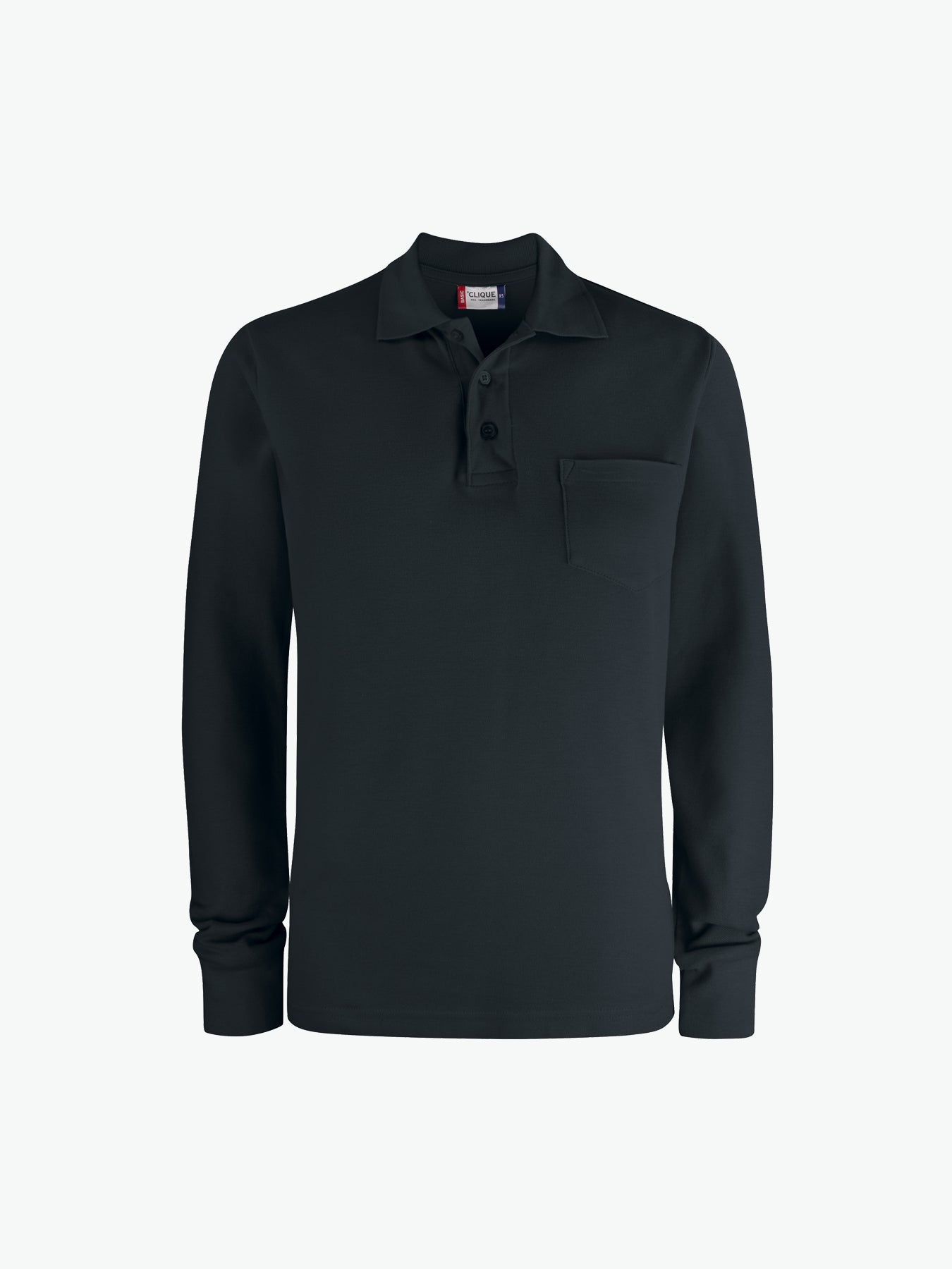 Clique Basic Polo L/S Pocket - Zwart Polo Clique XS