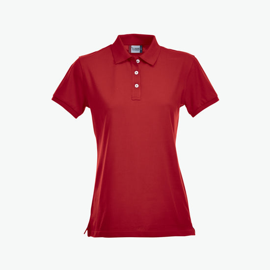 Clique Stretch Premium Polo Women - Rood Polo Dames Clique XS