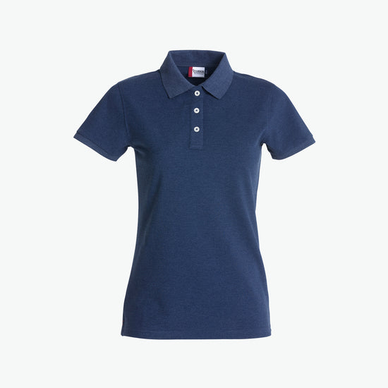 Clique Stretch Premium Polo Women - Blauwmelange Polo Dames Clique S
