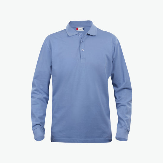 Clique Classic Lincoln L/S Polo - Lichtblauw Polo Clique XS