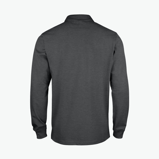 Clique Classic Lincoln L/S Polo - Antraciet Melange Polo Clique
