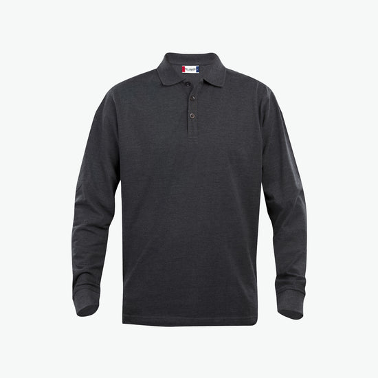 Clique Classic Lincoln L/S Polo - Antraciet Melange Polo Clique XS