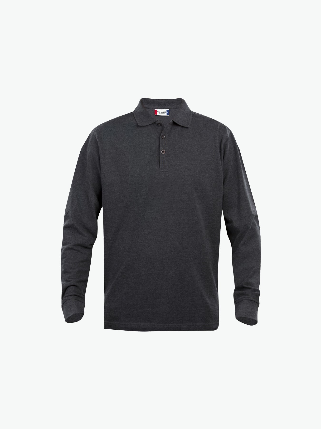 Clique Classic Lincoln L/S Polo - Antraciet Melange Polo Clique XS