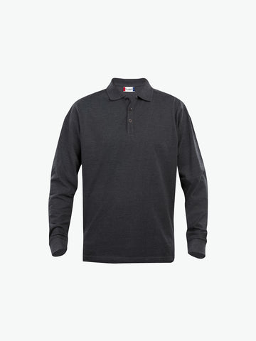 Clique Classic Lincoln L/S Polo - Antraciet Melange Polo Clique XS