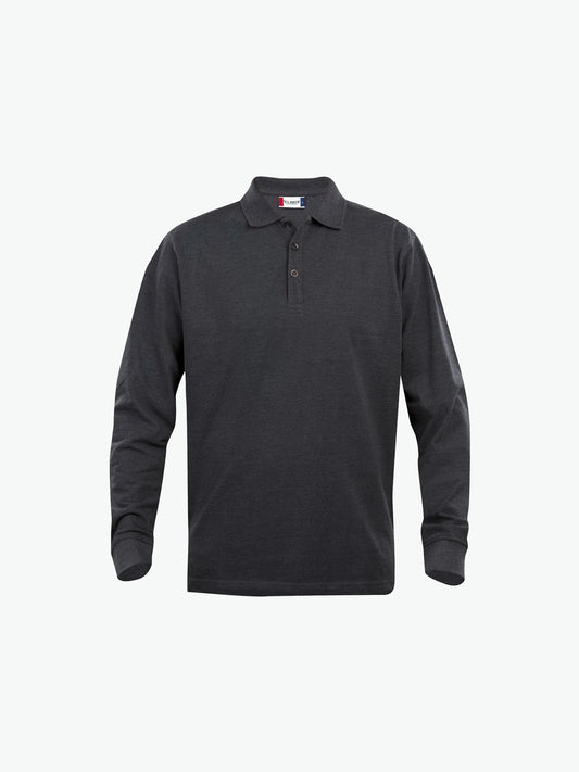 Clique Classic Lincoln L/S Polo - Antraciet Melange Polo Clique XS