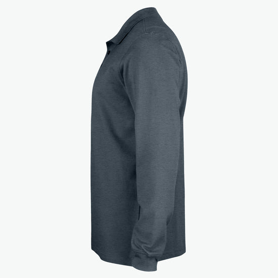 Clique Classic Lincoln L/S Polo - Antraciet Melange Polo Clique