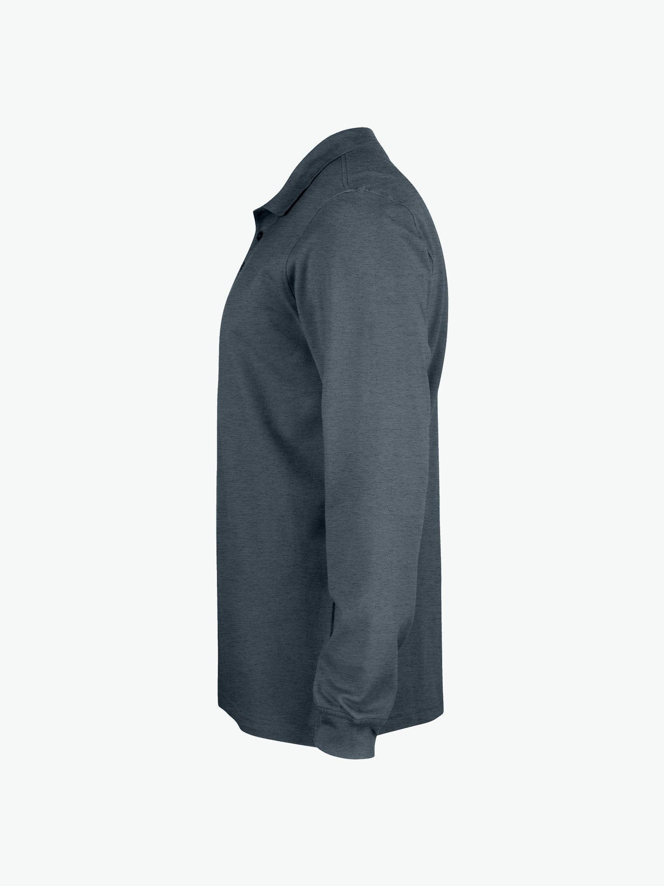 Clique Classic Lincoln L/S Polo - Antraciet Melange Polo Clique