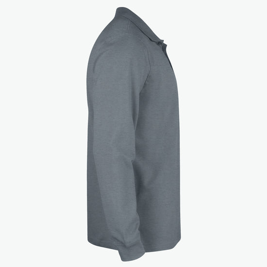 Clique Classic Lincoln L/S Polo - Antraciet Melange Polo Clique