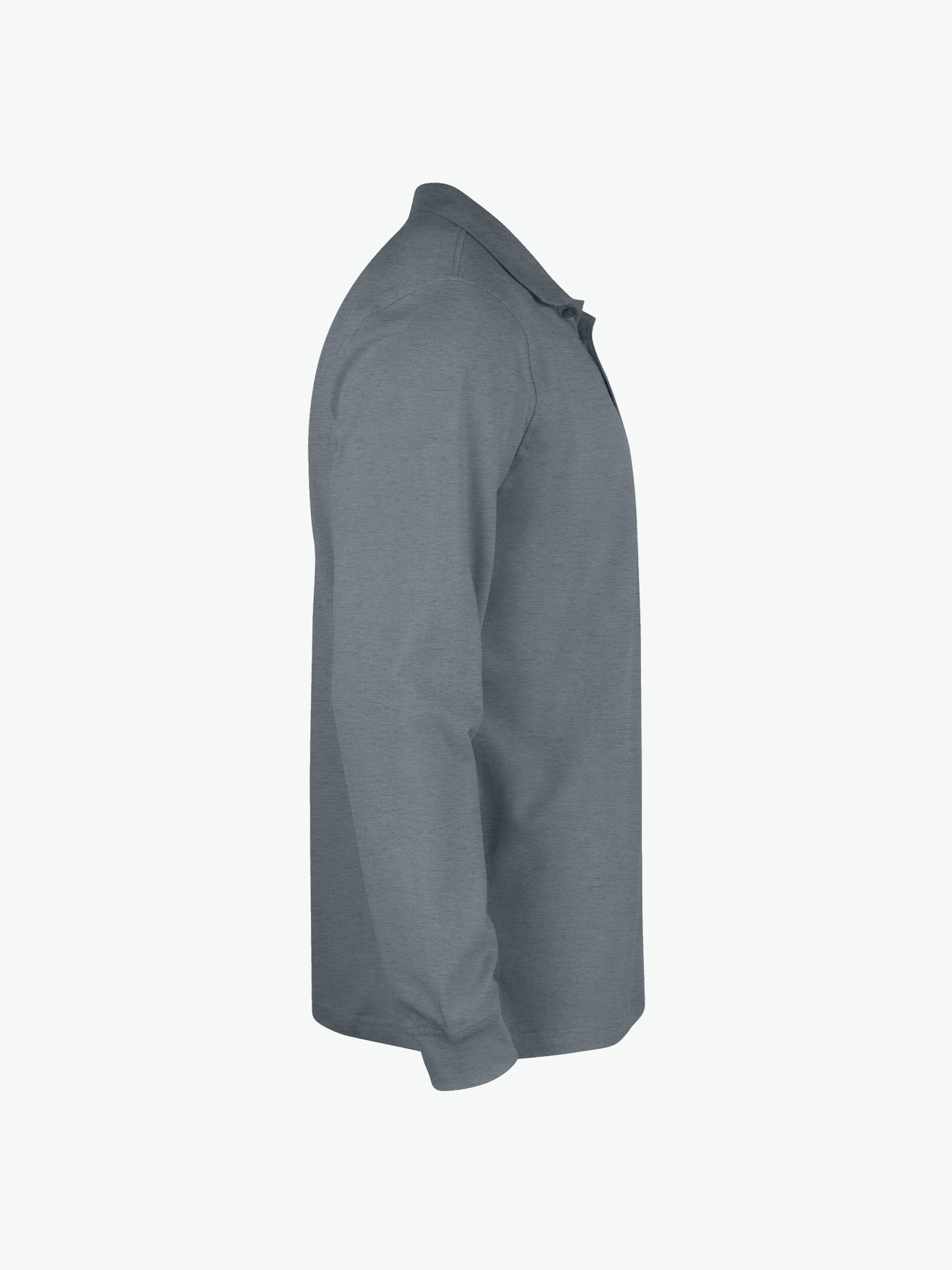 Clique Classic Lincoln L/S Polo - Antraciet Melange Polo Clique