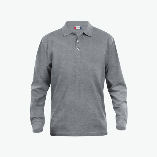 Clique Classic Lincoln L/S Polo - Grijsmelange Polo Clique XS