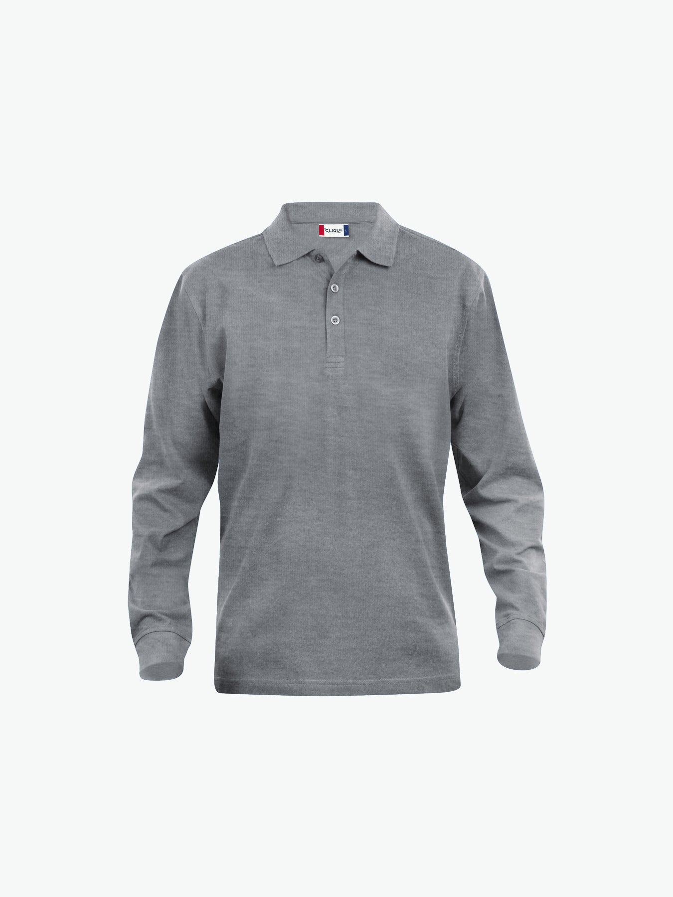 Clique Classic Lincoln L/S Polo - Grijsmelange Polo Clique XS