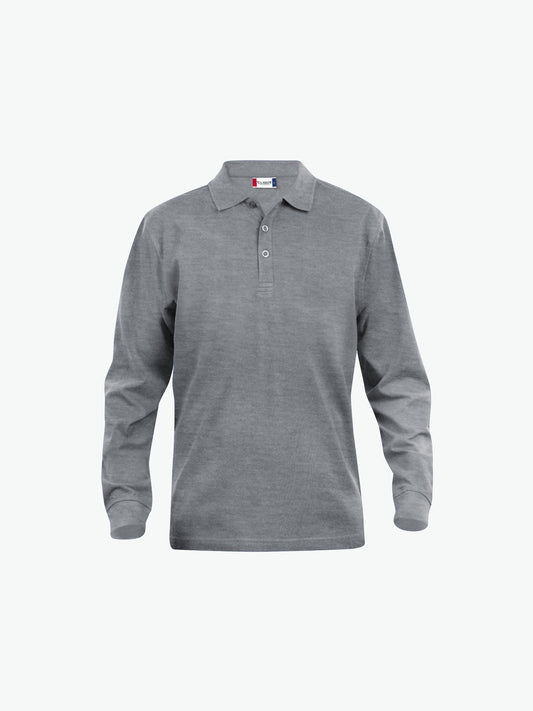 Clique Classic Lincoln L/S Polo - Grijsmelange Polo Clique XS
