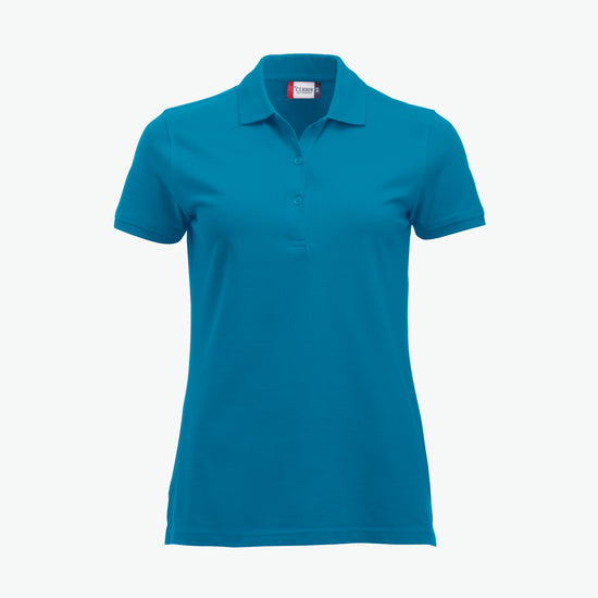 Clique Classic Marion S/S Polo - Turquoise Polo Dames Clique XS