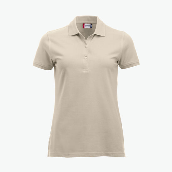 Clique Classic Marion S/S Polo - Licht Khaki Polo Dames Clique XS