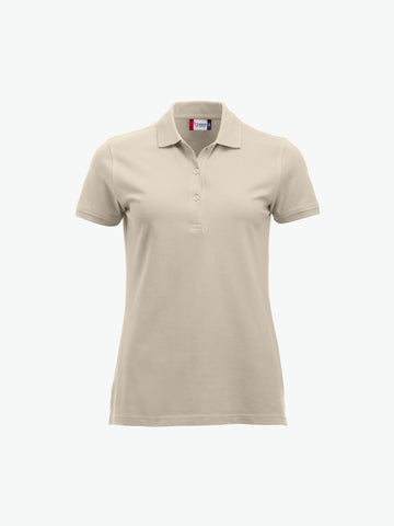 Clique Classic Marion S/S Polo - Licht Khaki Polo Dames Clique XS