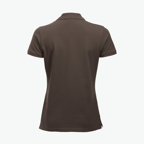 Clique Classic Marion S/S Polo - Dark Mocca Polo Dames Clique