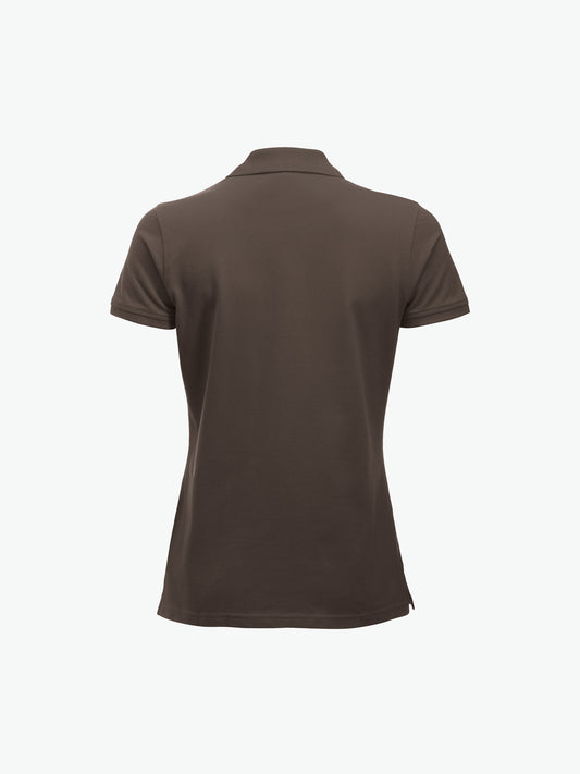 Clique Classic Marion S/S Polo - Dark Mocca Polo Dames Clique