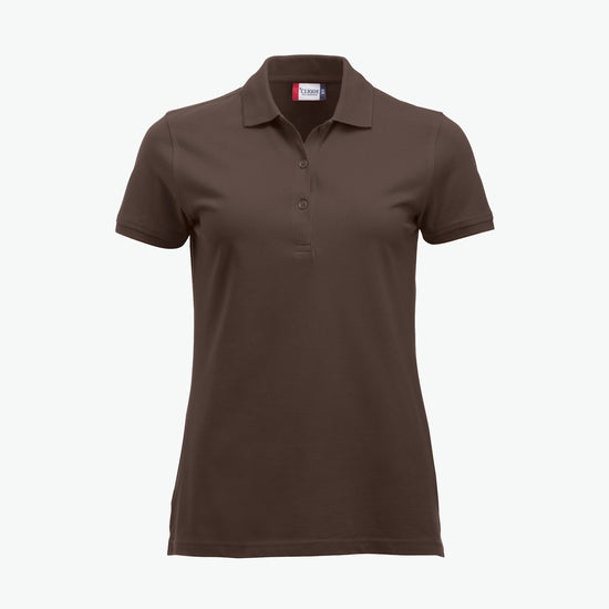 Clique Classic Marion S/S Polo - Dark Mocca Polo Dames Clique XS