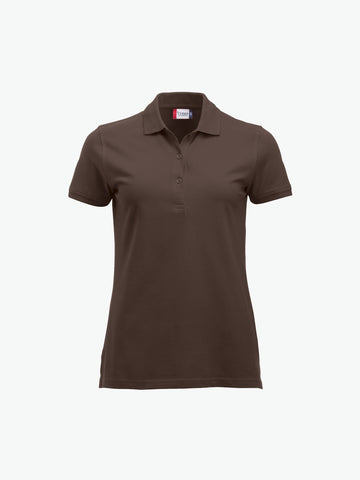 Clique Classic Marion S/S Polo - Dark Mocca Polo Dames Clique XS