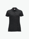 Clique Classic Marion S/S Polo - Antraciet Melange Polo Dames Clique XS