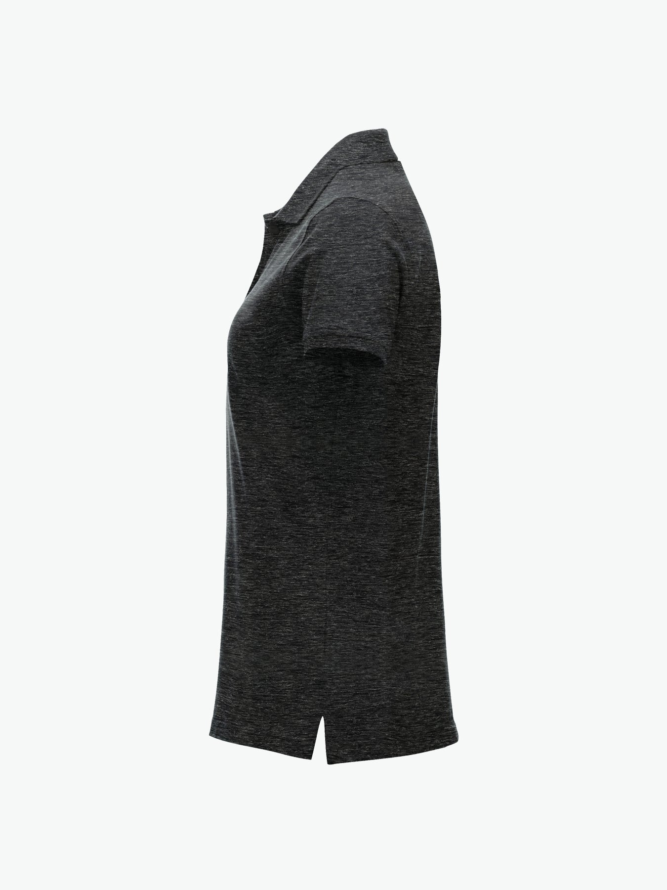 Clique Classic Marion S/S Polo - Antraciet Melange Polo Dames Clique
