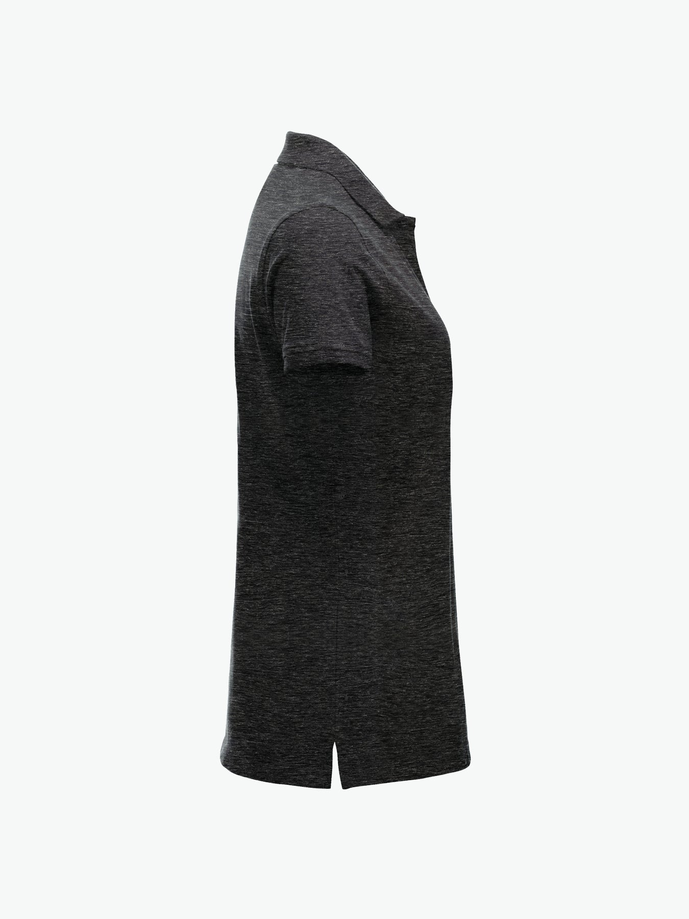 Clique Classic Marion S/S Polo - Antraciet Melange Polo Dames Clique