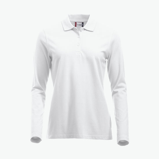 Clique Classic Marion L/S Polo - Wit Polo Dames Clique XS