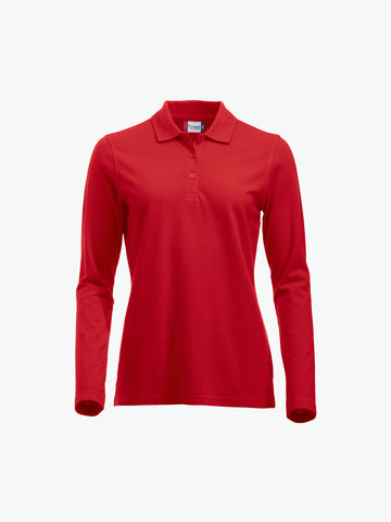 Clique Classic Marion L/S Polo - Rood Polo Dames Clique XS