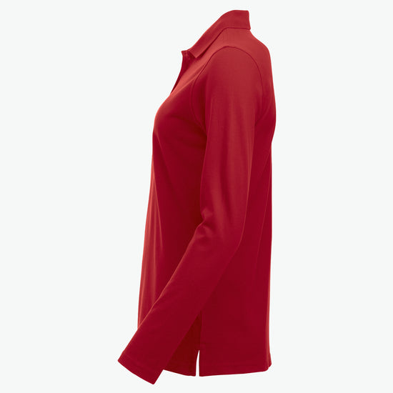 Clique Classic Marion L/S Polo - Rood Polo Dames Clique