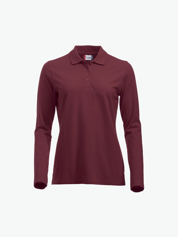 Clique Classic Marion L/S Polo - Bordeaux Polo Dames Clique XS
