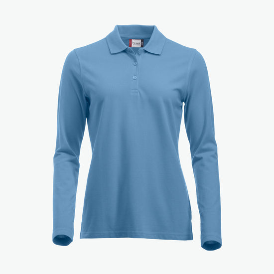 Clique Classic Marion L/S Polo - Lichtblauw Polo Dames Clique XS