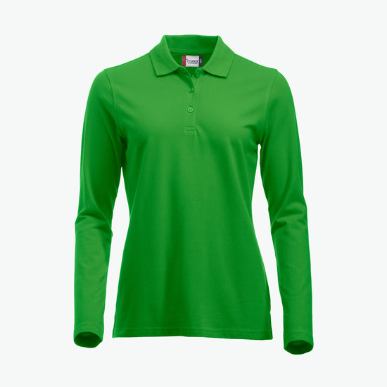 Clique Classic Marion L/S Polo - Appelgroen Polo Dames Clique XS