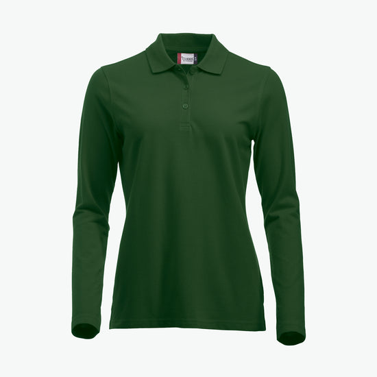 Clique Classic Marion L/S Polo - Flessengroen Polo Dames Clique XS