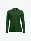 Clique Classic Marion L/S Polo - Flessengroen Polo Dames Clique XS