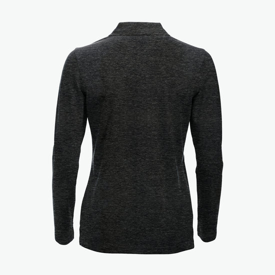 Clique Classic Marion L/S Polo - Antraciet Melange Polo Dames Clique