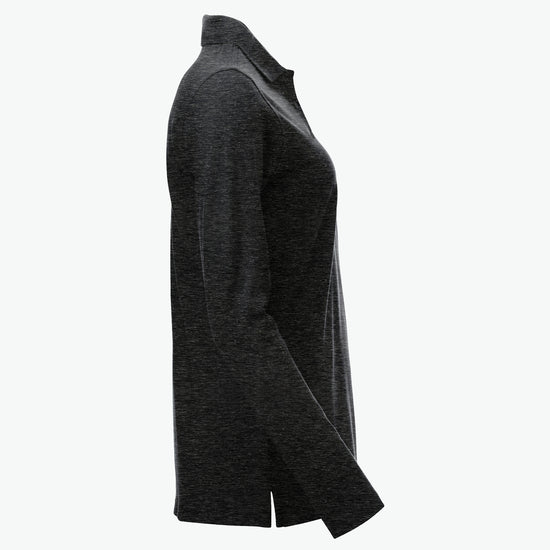 Clique Classic Marion L/S Polo - Antraciet Melange Polo Dames Clique