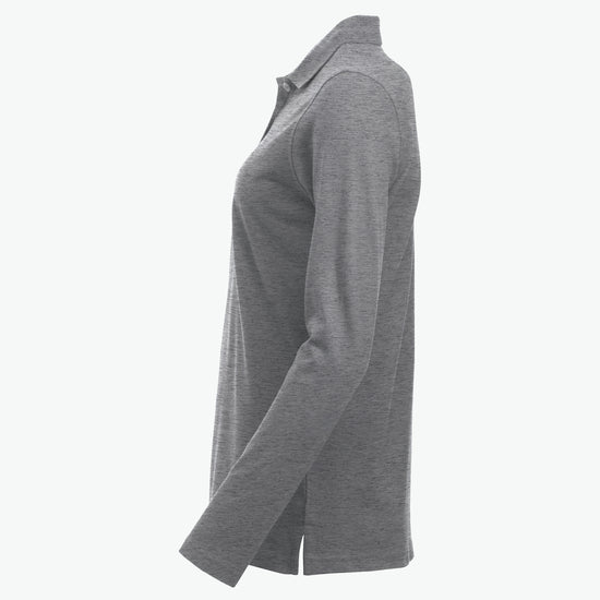 Clique Classic Marion L/S Polo - Grijsmelange Polo Dames Clique