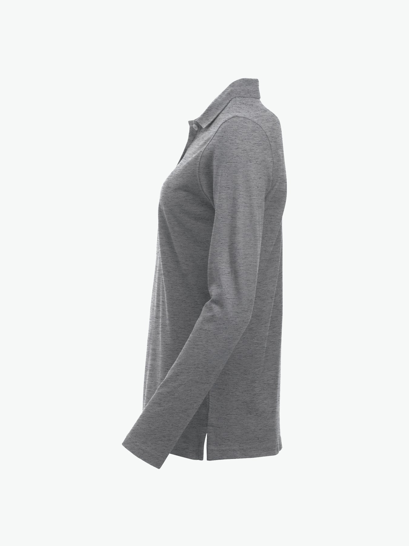 Clique Classic Marion L/S Polo - Grijsmelange Polo Dames Clique