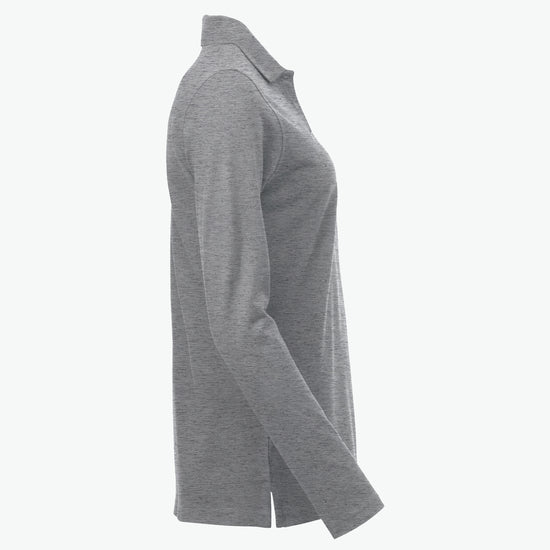 Clique Classic Marion L/S Polo - Grijsmelange Polo Dames Clique