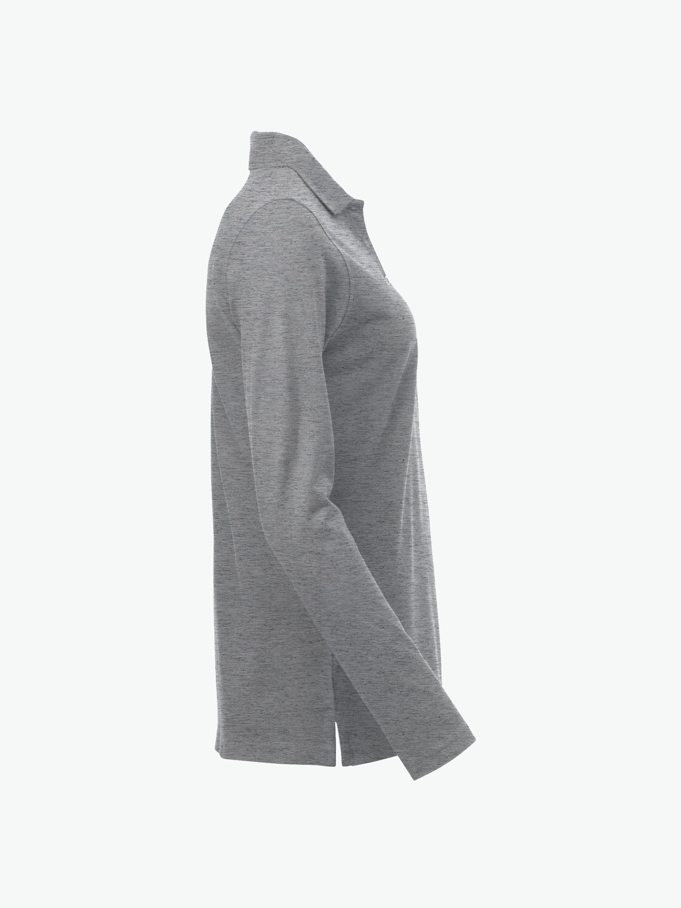 Clique Classic Marion L/S Polo - Grijsmelange Polo Dames Clique