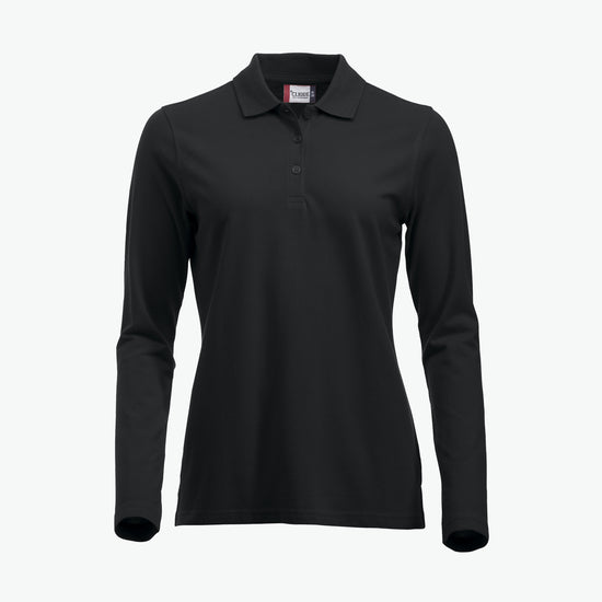 Clique Classic Marion L/S Polo - Zwart Polo Dames Clique XS