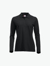 Clique Classic Marion L/S Polo - Zwart Polo Dames Clique XS